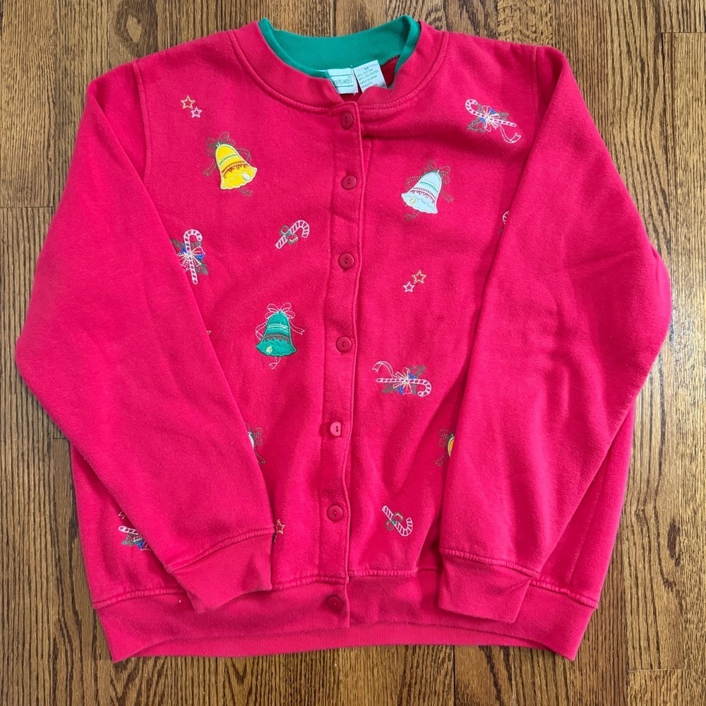 Shenanigans Vintage Red Green Holiday Christmas Sweatshirt Size Medium